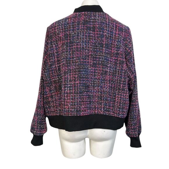 Torrid‎ tweed cropped up jacket plus size 2x pink multicolor long sleeve - Picture 3 of 6